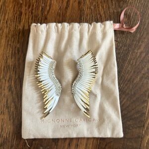 Mignonne Gavigan Cream and Gold Wing Earrings